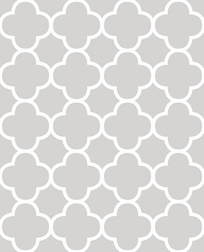 product image of sample origin grey quatrefoil wallpaper from the symetrie collection by brewster home fashions 1 517