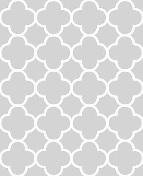 media image for sample origin grey quatrefoil wallpaper from the symetrie collection by brewster home fashions 1 216