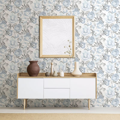 product image for Orla Floral Wallpaper in Blue from the Bluebell Collection by Brewster Home Fashions 25
