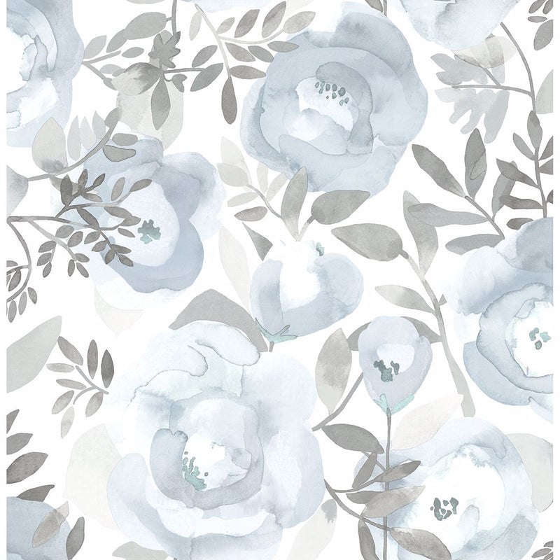media image for Orla Floral Wallpaper in Blue from the Bluebell Collection by Brewster Home Fashions 288