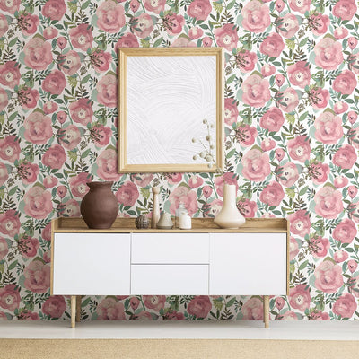 product image for Orla Floral Wallpaper in Pink from the Bluebell Collection by Brewster Home Fashions 6