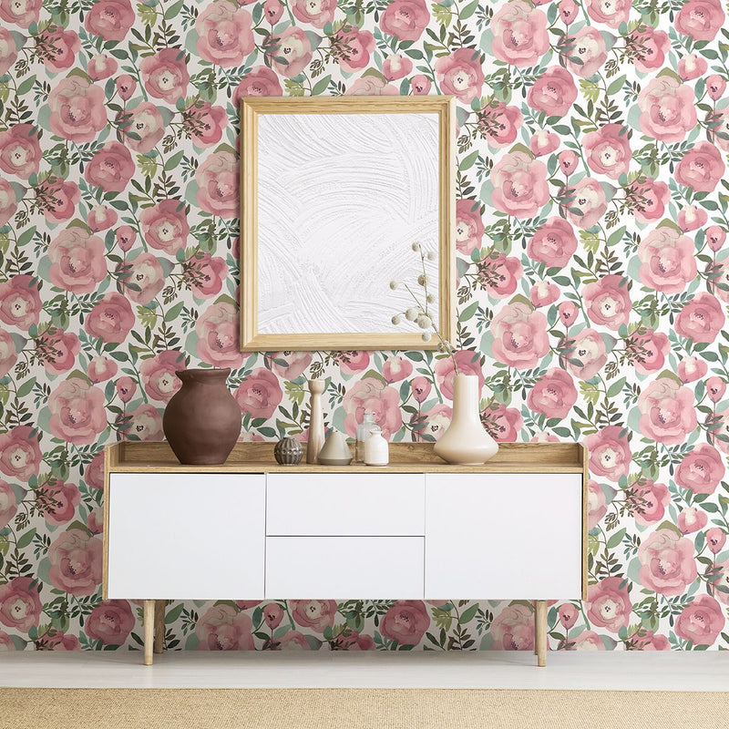 media image for Orla Floral Wallpaper in Pink from the Bluebell Collection by Brewster Home Fashions 210