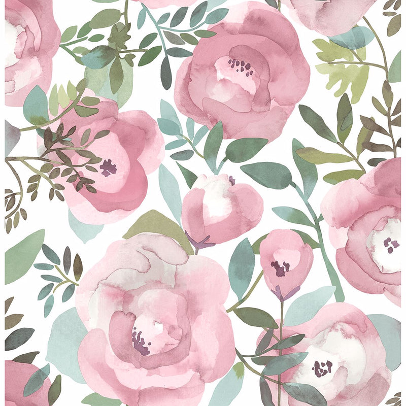 media image for Orla Floral Wallpaper in Pink from the Bluebell Collection by Brewster Home Fashions 289