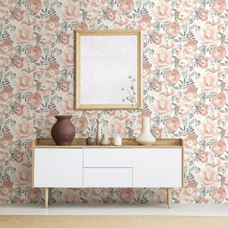 media image for Orla Floral Wallpaper in Rose from the Bluebell Collection by Brewster Home Fashions 250