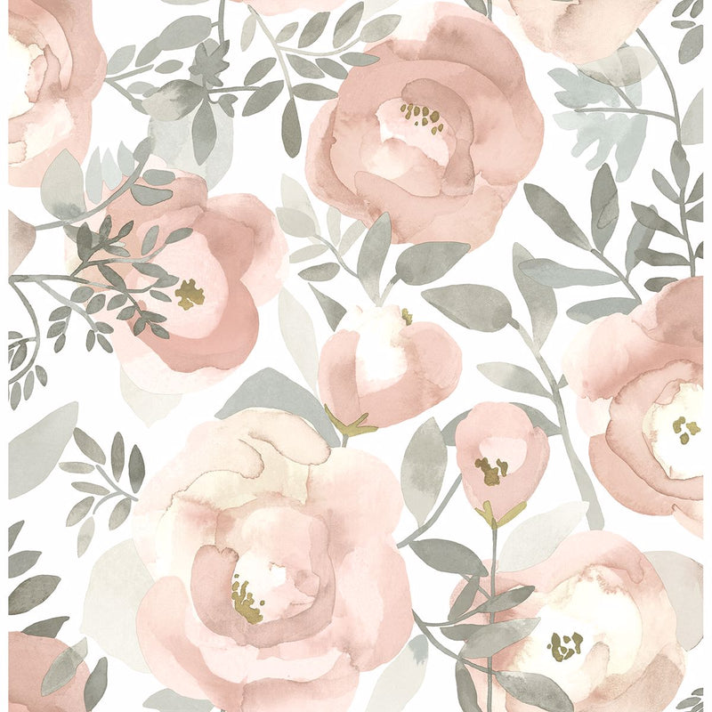 media image for Orla Floral Wallpaper in Rose from the Bluebell Collection by Brewster Home Fashions 220