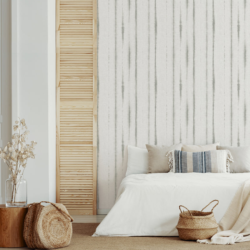 media image for Orleans Shibori Faux Linen Wallpaper in Grey from the Pacifica Collection by Brewster Home Fashions 265