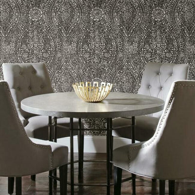 product image for Ornate Ogee Peel & Stick Wallpaper in Black by RoomMates for York Wallcoverings 31
