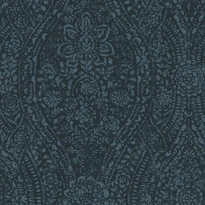 product image of sample ornate ogee peel stick wallpaper in dark blue by roommates for york wallcoverings 1 531