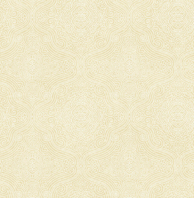 product image of sample ornate tilework wallpaper in gold from the caspia collection by wallquest 1 564