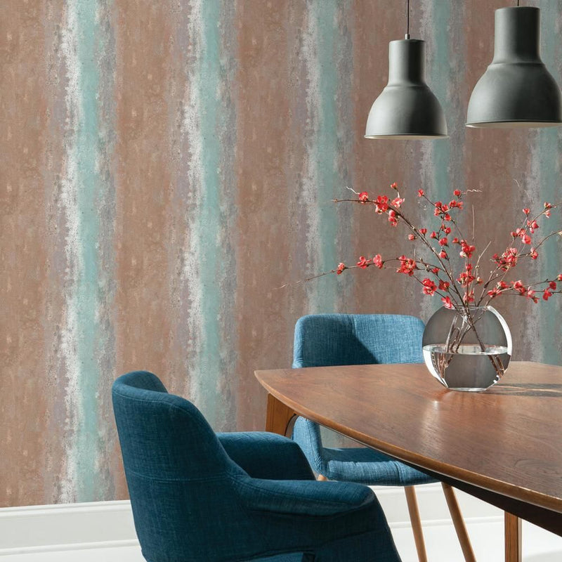 media image for Oxidized Metal Peel & Stick Wallpaper in Red by RoomMates for York Wallcoverings 266