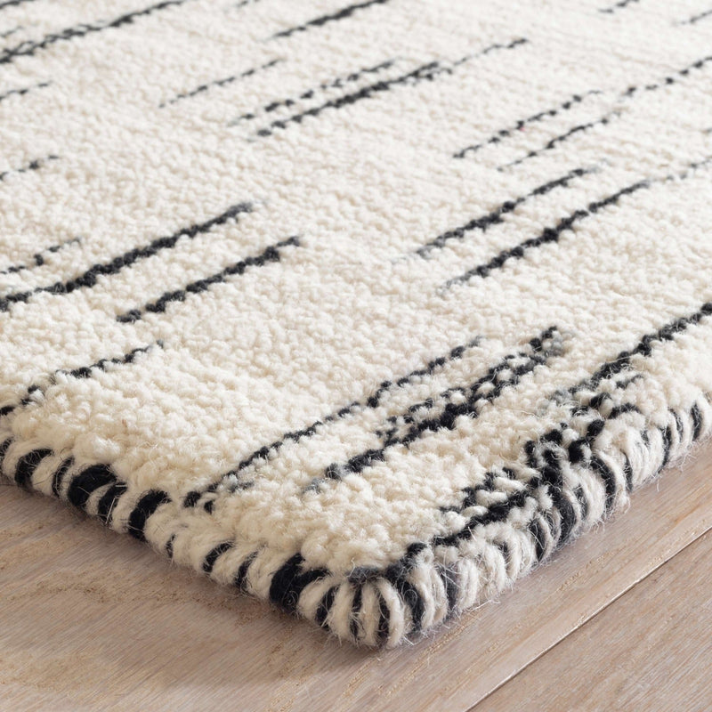 media image for Ozzie Black/White Hand Loom Knotted Wool Rug 3 290