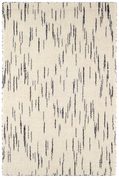 product image for Ozzie Black/White Hand Loom Knotted Wool Rug 1 16