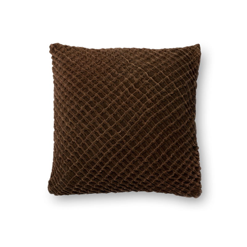 media image for Brown Velvet Pillow by Loloi 296