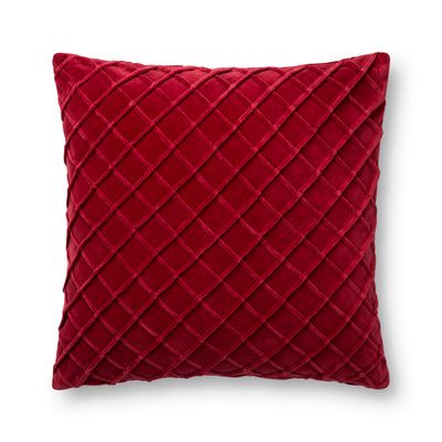 product image of Red Velvet Pillow by Loloi 584