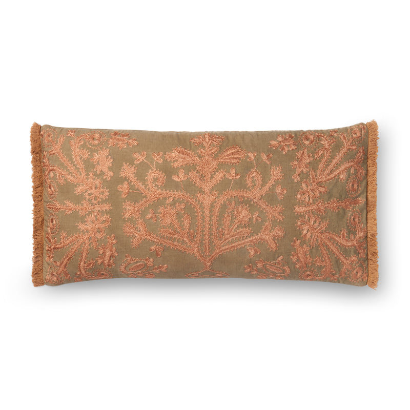 media image for Khaki & Copper Pillow by Loloi 255