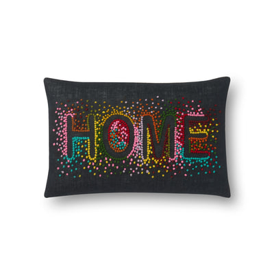 product image of Black & Multi Pillow by Loloi 527
