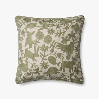 product image for ed pillow in sage by ellen degeneres for loloi 1 4