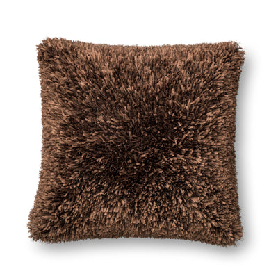 product image of Brown Ribbon Shag Pillow by Loloi 586