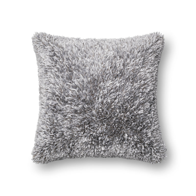media image for Grey Ribbon Shag Pillow by Loloi 210