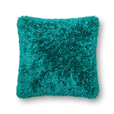 product image of Peacock Ribbon Shag Pillow by Loloi 544