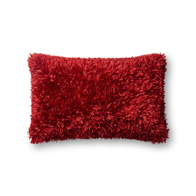product image for Red Ribbon Shag Pillow by Loloi 19