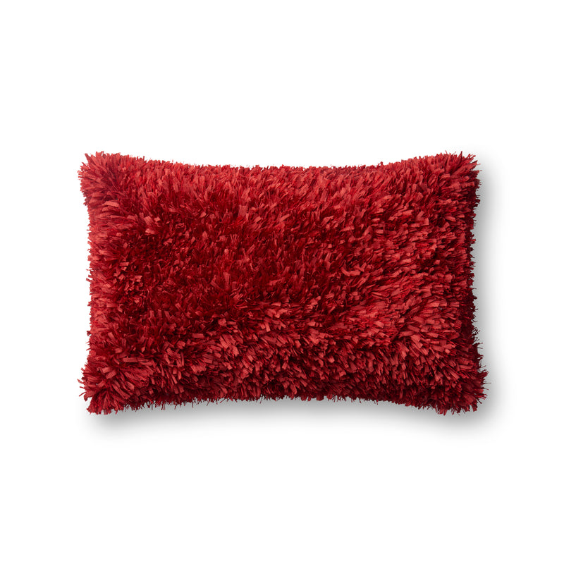 media image for Red Ribbon Shag Pillow by Loloi 292