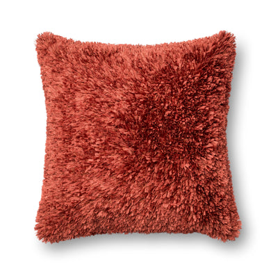 product image of Rust Ribbon Shag Pillow by Loloi 580