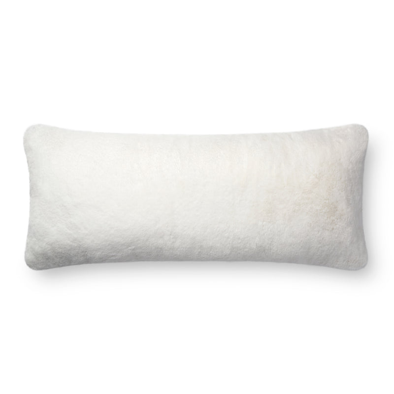 media image for White Faux Fur Pillow by Loloi 240