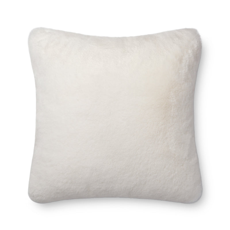 media image for White Faux Fur Pillow by Loloi 228