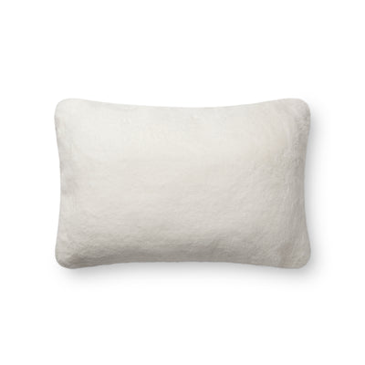 product image for White Faux Fur Pillow by Loloi 98
