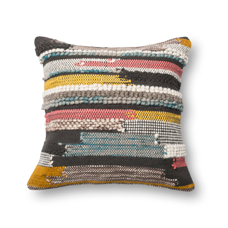 media image for Multi Colored Multi Texture Pillow by Loloi 210