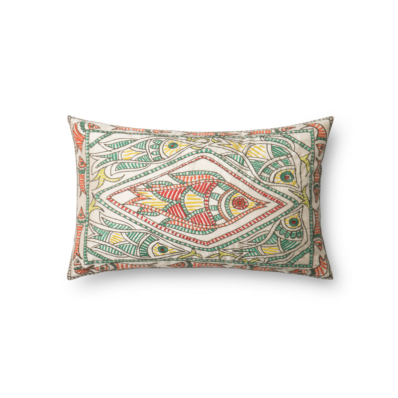media image for Multi Colored Appliqued Pillow by Loloi 236