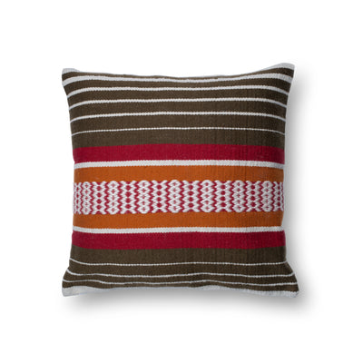 product image of Brown & Multi Indoor/Outdoor Pillow by Loloi 578
