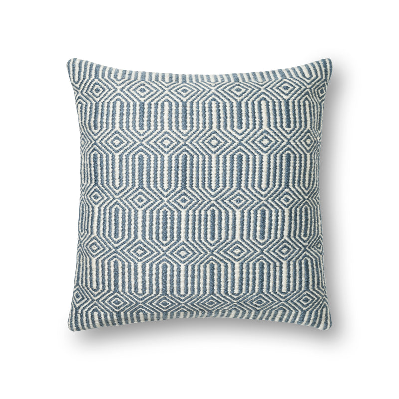 media image for Blue & Ivory Indoor/Outdoor Pillow by Loloi 261