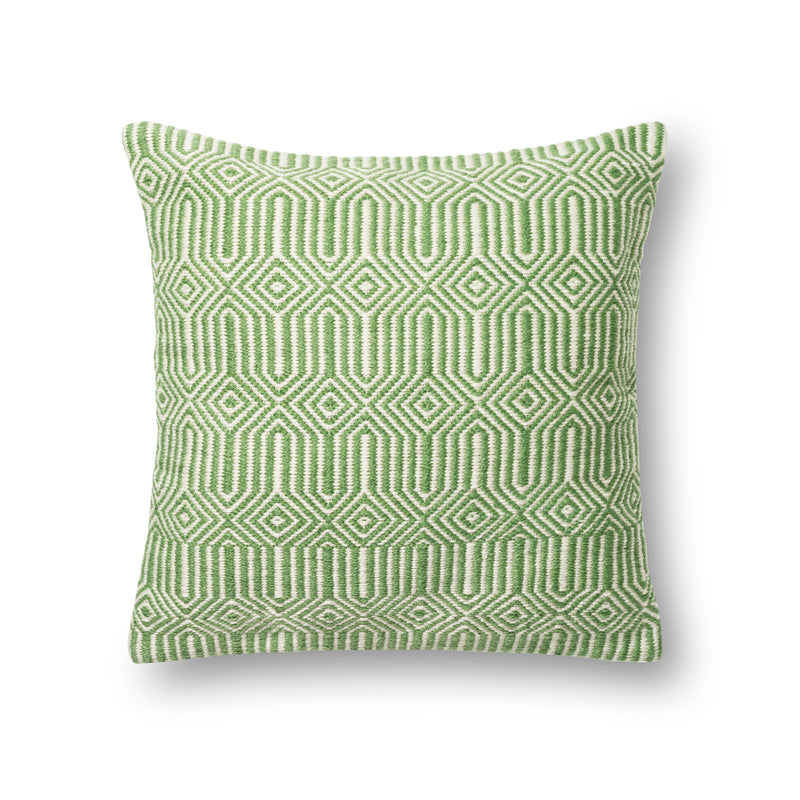 media image for Green & Ivory Indoor/Outdoor Pillow by Loloi 24