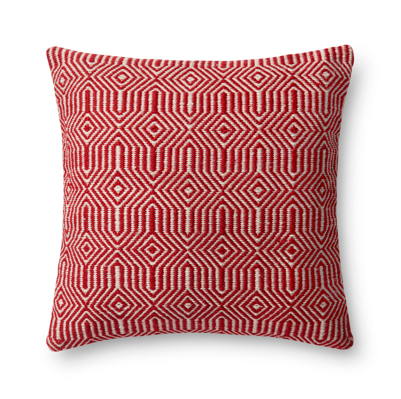 media image for Red & Ivory Indoor/Outdoor Pillow by Loloi 227