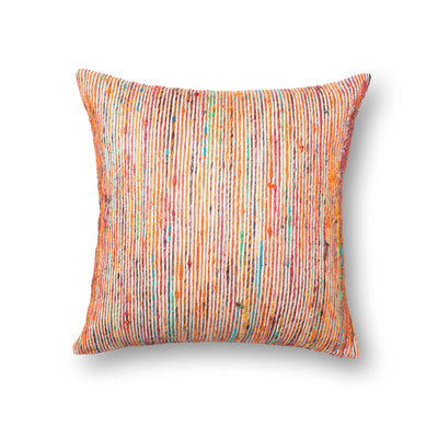 product image of Recycled Sari Silk Pillow in Rust by Loloi 537