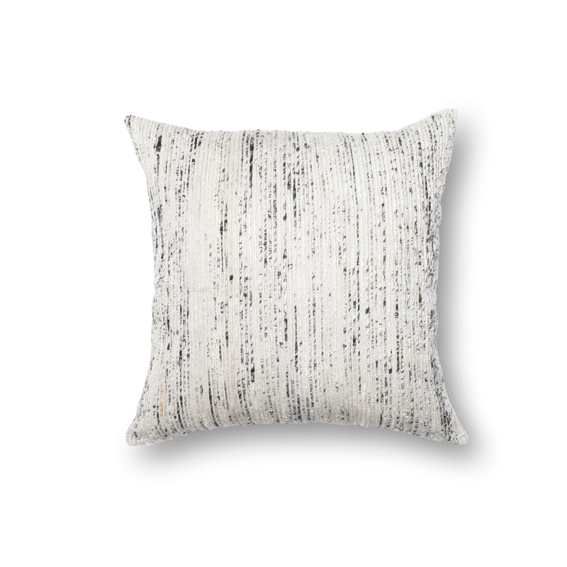 media image for Recycled Sari Silk Pillow in Silver by Loloi 214