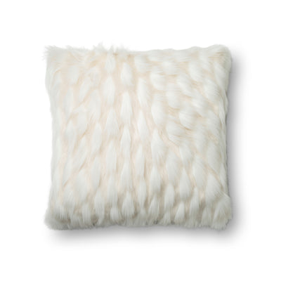 product image of White Faux Fur Pillow by Loloi 543
