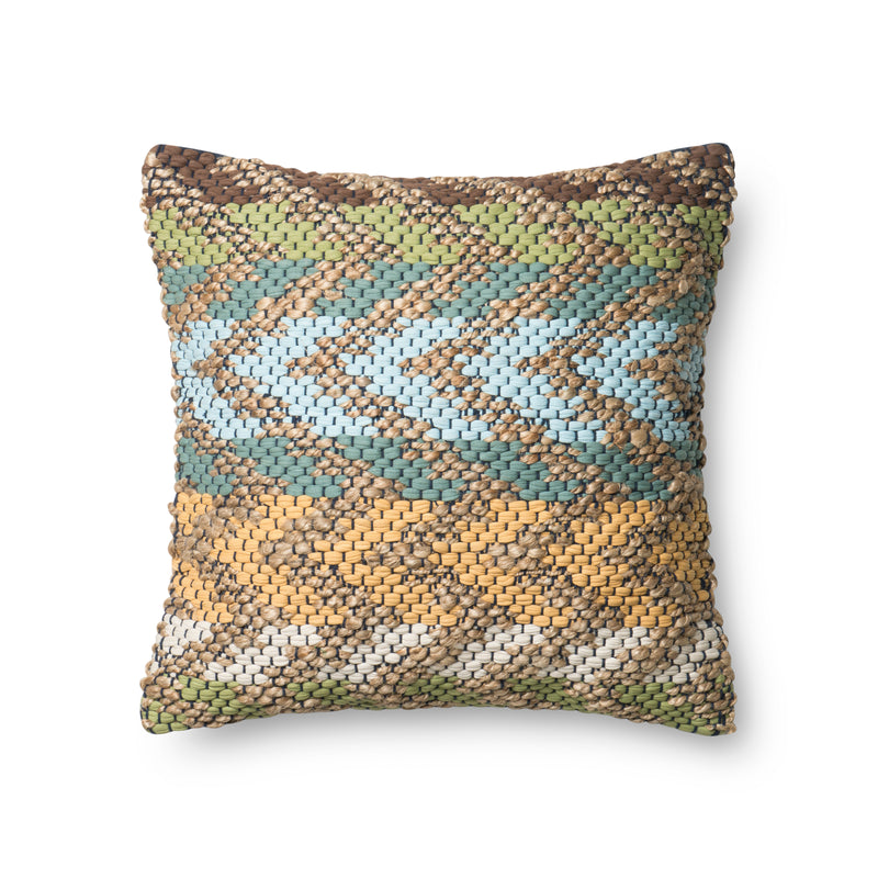 media image for Green & Multi Dhurri Style Pillow by Loloi 249