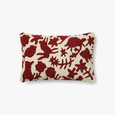 product image of ed pillow in red ivory by ellen degeneres for loloi 1 591