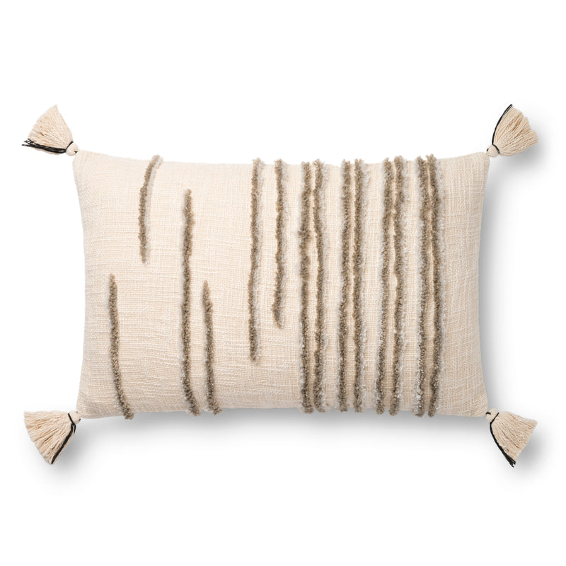 media image for Striped Natural & Stone Pillow by Loloi 265
