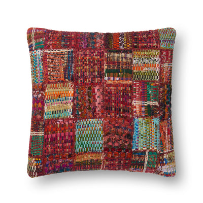 product image for Woven Red & Multi-Colored Pillow by Loloi 26