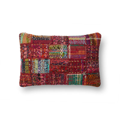 product image for Woven Red & Multi-Colored Pillow by Loloi 3