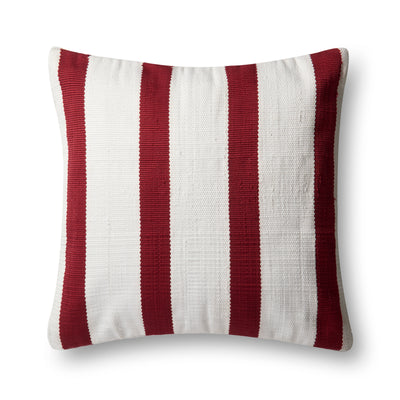 product image of Red & Ivory Indoor/Outdoor Pillow by Loloi 561