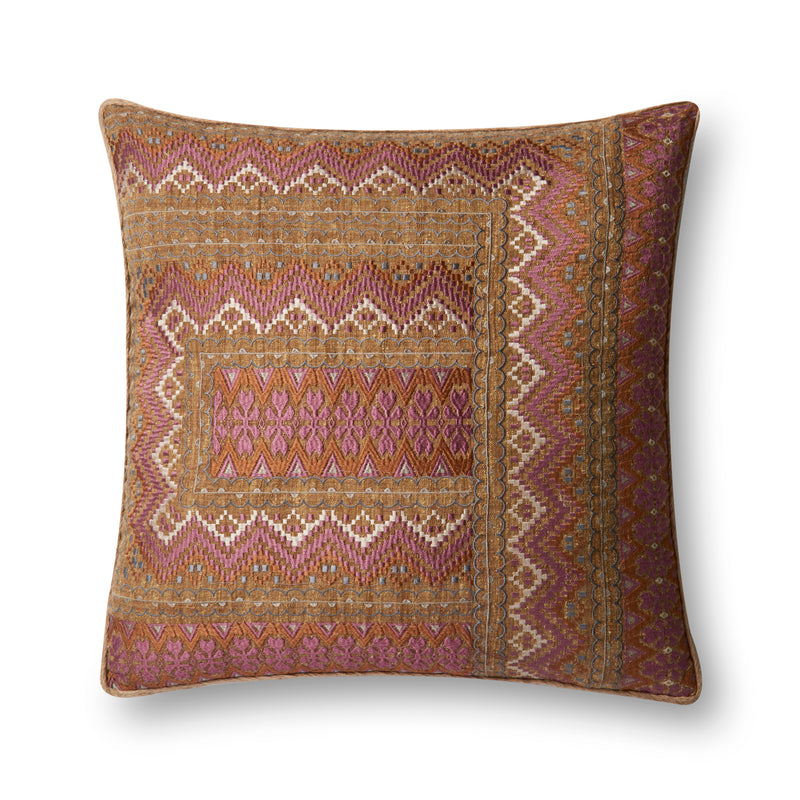 media image for Pink & Rust Appliqued Pillow by Loloi 226