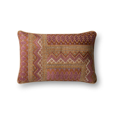 product image for Pink & Rust Appliqued Pillow by Loloi 16