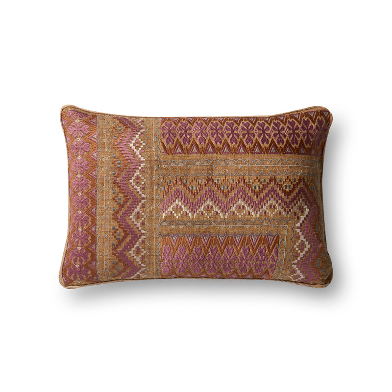 media image for Pink & Rust Appliqued Pillow by Loloi 240