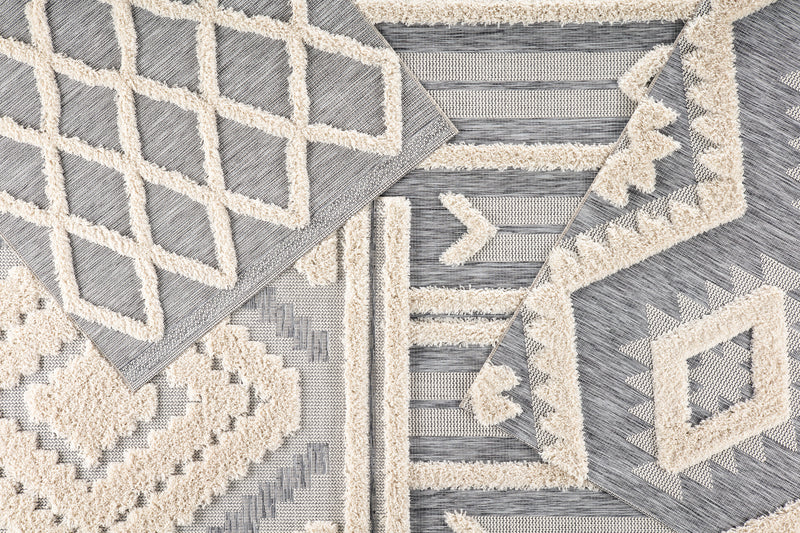 media image for sani indoor outdoor geometric gray cream rug design by jaipur 6 245