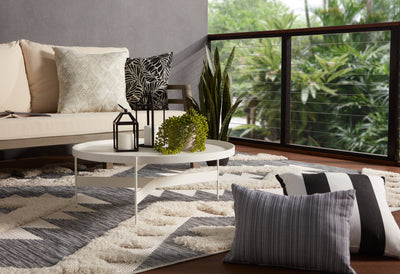 product image for Makaya Indoor/ Outdoor Geometric Gray & Cream Area Rug 29